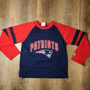 🏈✨NFL New England Patriots Embroidered Long Sleeve Raglan T-Shirt Kid's-S (7-8)